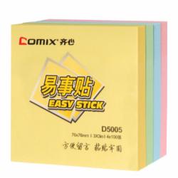 齐心 D5005 强力系列易事贴四色混装 3X3英寸 配