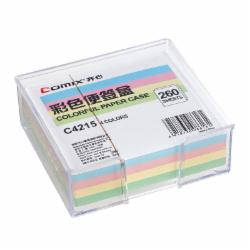 齐心 C4215 彩色便签盒(配纸94*87mm) 透明