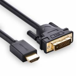 绿联 10135 2米圆线HDMI转DVI转换线 DVI转HDMI转接头 高清双向互转 笔记本电脑显卡显示器连接线