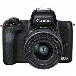 佳能(Canon)EOS M50 Mark II M50二代 微单数码相机 黑色15-45标准变焦镜头套装
