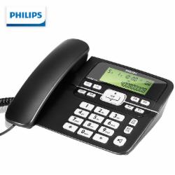 飞利浦 CORD118 电话机 办公座机 固定电话 来电显示 双接口 免电池 黑色