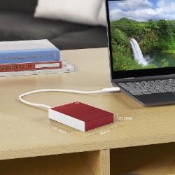 希捷 4TB USB3.0 2.5英寸移动硬盘STHP4000403(海量存储/自动备份/金属拉丝)挚爱红